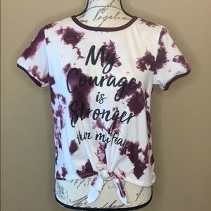 FREE with purchase! Kind Karma Courage Stronger Than Fear knot top L